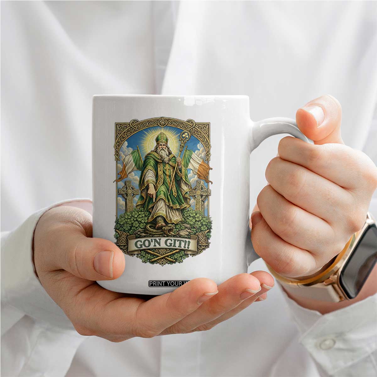 Funny Saint Patrick Go'n Git Snake Coffee Mug St Patricks Day TS12 Print Your Wear