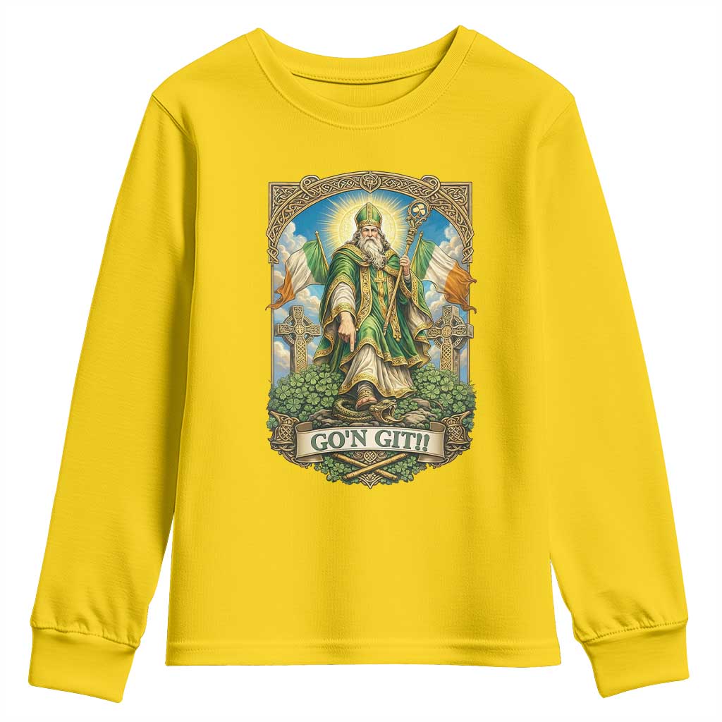 Funny Saint Patrick Go'n Git Snake Youth Sweatshirt St Patricks Day TS12 Daisy Print Your Wear