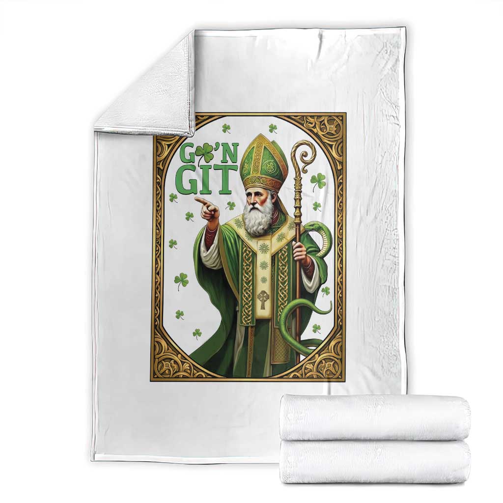 Saint Patrick Go'n Git Throw Blanket Funny St Patricks Day Snake Legend TS12 Black Print Your Wear