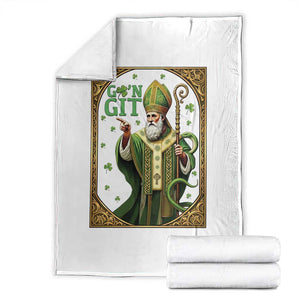 Saint Patrick Go'n Git Throw Blanket Funny St Patricks Day Snake Legend TS12 Black Print Your Wear