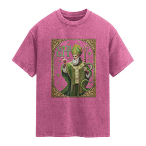 Saint Patrick Go'n Git Washed Cotton T-Shirt Funny St Patricks Day Snake Legend