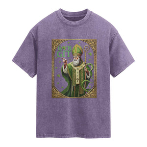 Saint Patrick Go'n Git Washed Cotton T-Shirt Funny St Patricks Day Snake Legend