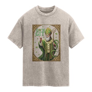 Saint Patrick Go'n Git Washed Cotton T-Shirt Funny St Patricks Day Snake Legend