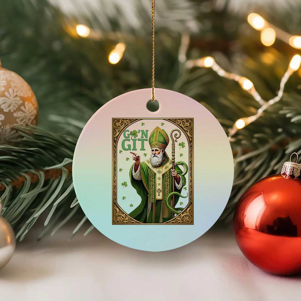 Saint Patrick Go'n Git Ceramic Ornament Funny St Patricks Day Snake Legend TS12 1pc Pastel Print Your Wear