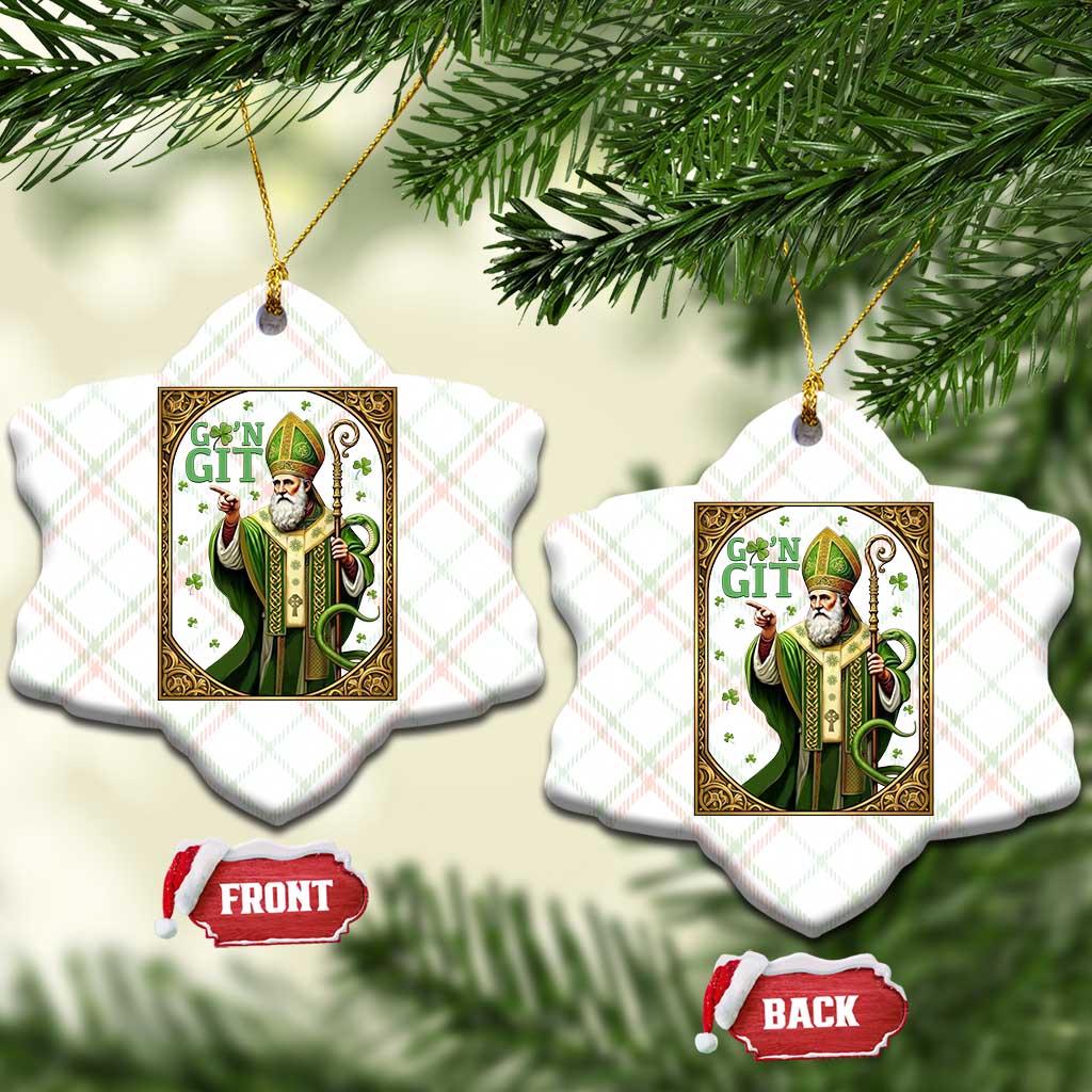 Saint Patrick Go'n Git Ceramic Ornament Funny St Patricks Day Snake Legend TS12 Print Your Wear