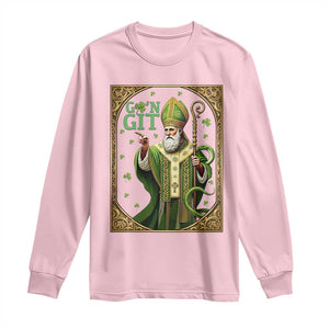 Saint Patrick Go'n Git Long Sleeve Shirt Funny St Patricks Day Snake Legend TS12 Light Pink Print Your Wear
