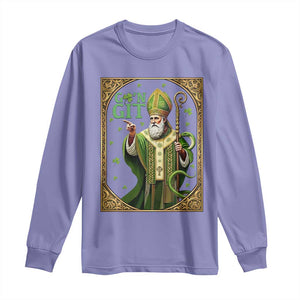 Saint Patrick Go'n Git Long Sleeve Shirt Funny St Patricks Day Snake Legend TS12 Violet Print Your Wear