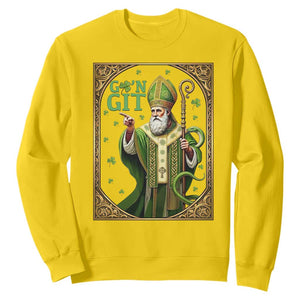 Saint Patrick Go'n Git Sweatshirt Funny St Patricks Day Snake Legend TS12 Daisy Print Your Wear