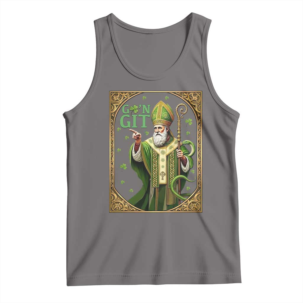 Saint Patrick Go'n Git Tank Top Funny St Patricks Day Snake Legend TS12 Deep Heather Print Your Wear