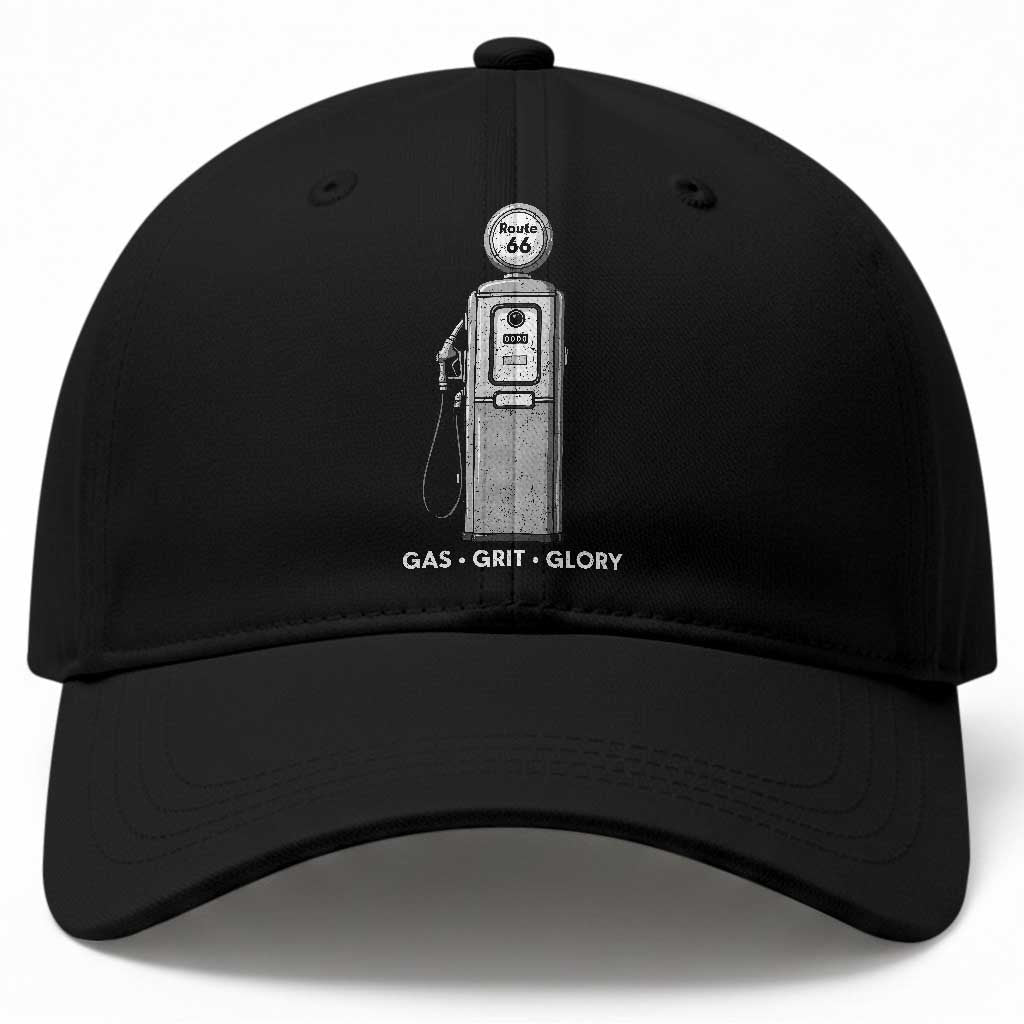 Route Highway 66 Americana Road Trip Baseball Cap Gas Grill Glory TS12 Print Your Wear