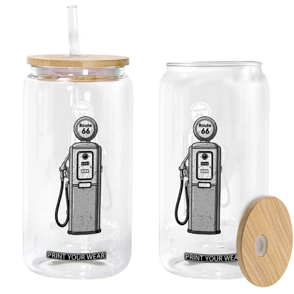 Route Highway 66 Americana Road Trip Glass Can Gas Grill Glory TS12 Print Your Wear