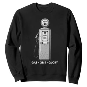 Route Highway 66 Americana Road Trip Sweatshirt Gas Grill Glory TS12 Black Print Your Wear