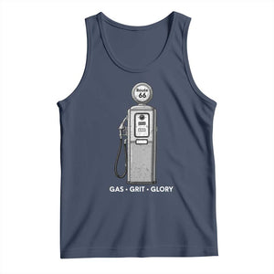 Route Highway 66 Americana Road Trip Tank Top Gas Grill Glory TS12 Navy Print Your Wear