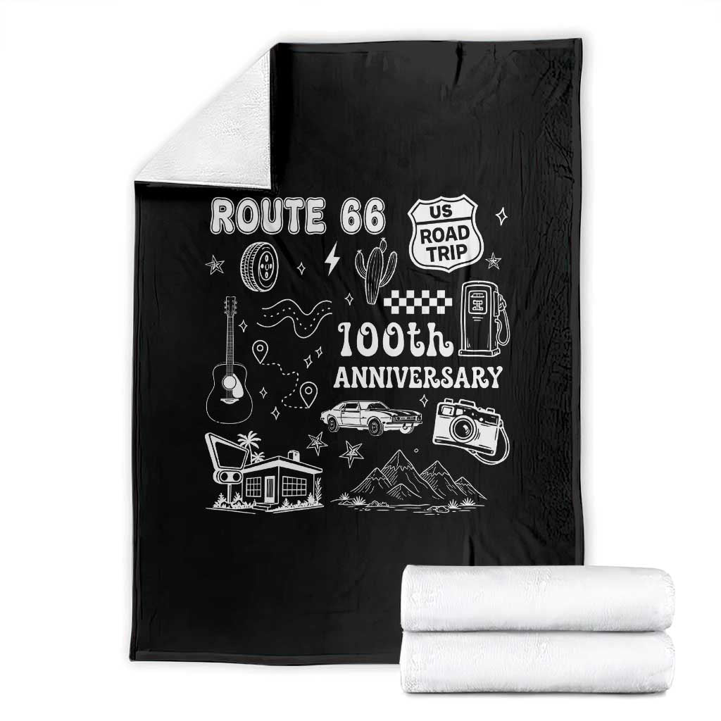 Route Highway 66 100th Anniversary Throw Blanket The Mother Road Centennial TS12 Black Print Your Wear