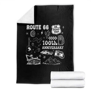 Route Highway 66 100th Anniversary Throw Blanket The Mother Road Centennial TS12 Black Print Your Wear