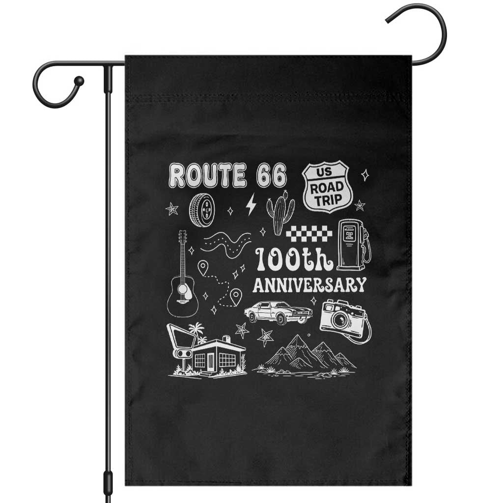 Route Highway 66 100th Anniversary Garden Flag The Mother Road Centennial TS12 Black Print Your Wear