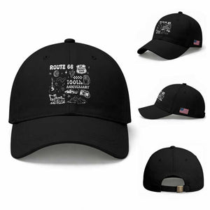 Route Highway 66 100th Anniversary Baseball Cap The Mother Road Centennial TS12 Baseball Cap Universal Fit Black Print Your Wear