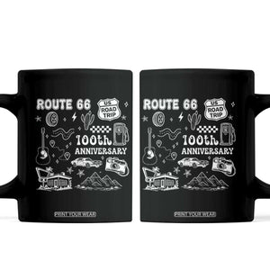Route Highway 66 100th Anniversary Coffee Mug The Mother Road Centennial TS12 Black Print Your Wear