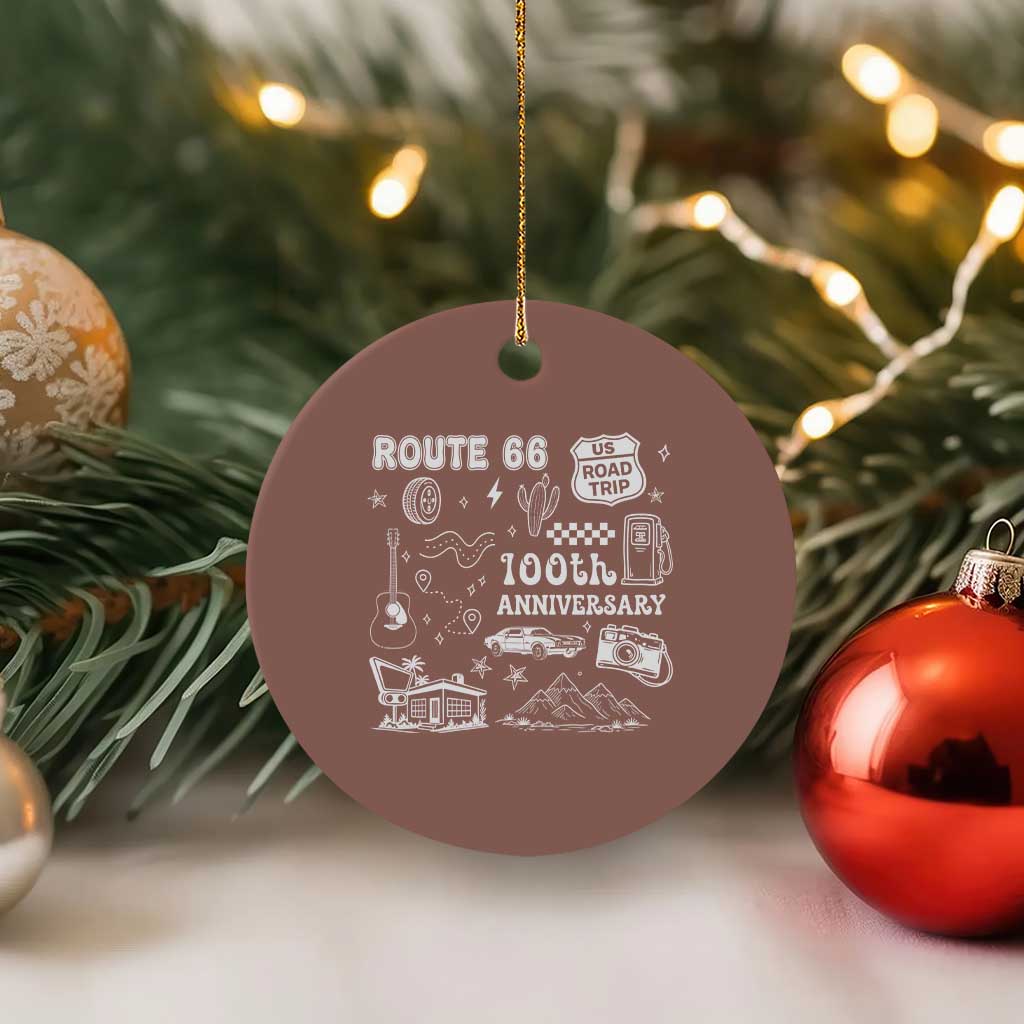 Route Highway 66 100th Anniversary Ceramic Ornament The Mother Road Centennial TS12 1pc Mocha Print Your Wear