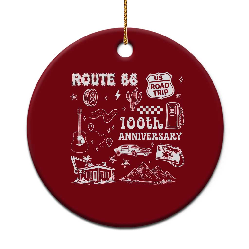 Route Highway 66 100th Anniversary Ceramic Ornament The Mother Road Centennial TS12 1pc Red Print Your Wear