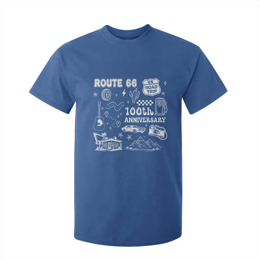Route Highway 66 100th Anniversary T Shirt For Kid The Mother Road Centennial TS12 Royal Blue Print Your Wear