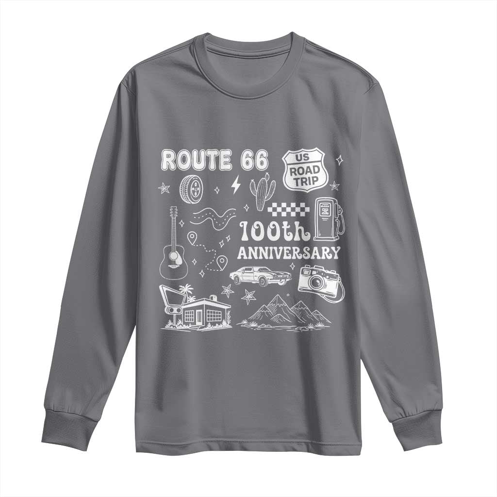 Route Highway 66 100th Anniversary Long Sleeve Shirt The Mother Road Centennial TS12 Charcoal Print Your Wear
