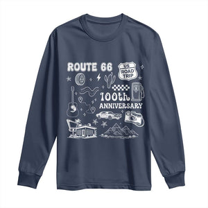 Route Highway 66 100th Anniversary Long Sleeve Shirt The Mother Road Centennial TS12 Navy Print Your Wear