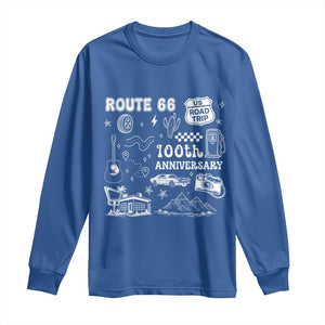 Route Highway 66 100th Anniversary Long Sleeve Shirt The Mother Road Centennial TS12 Royal Blue Print Your Wear