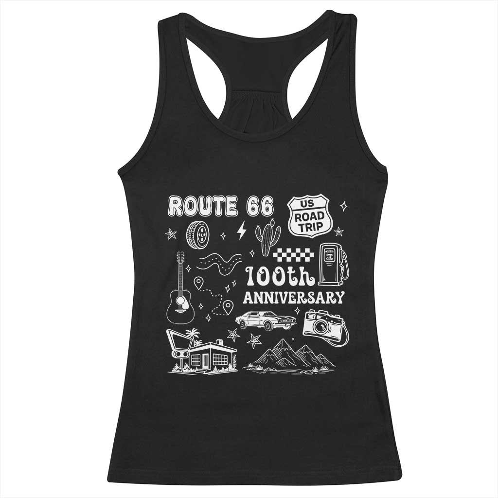 Route Highway 66 100th Anniversary Racerback Tank Top The Mother Road Centennial TS12 Black Print Your Wear