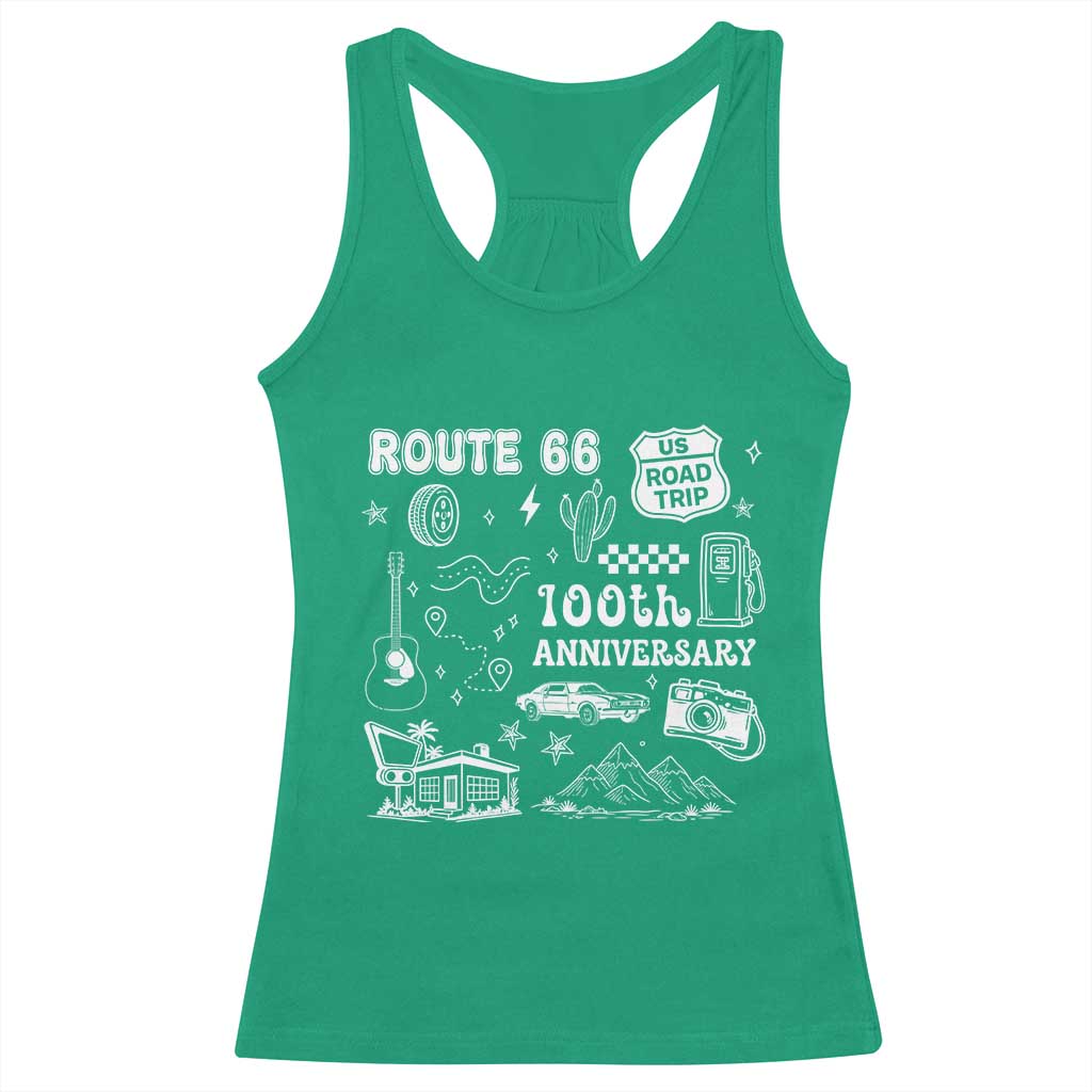 Route Highway 66 100th Anniversary Racerback Tank Top The Mother Road Centennial TS12 Irish Green Print Your Wear