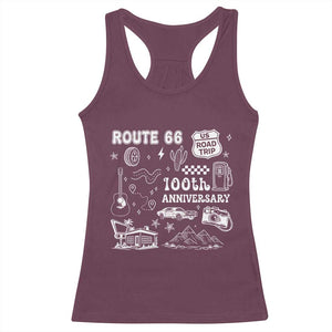 Route Highway 66 100th Anniversary Racerback Tank Top The Mother Road Centennial TS12 Maroon Print Your Wear