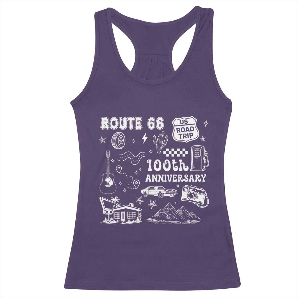 Route Highway 66 100th Anniversary Racerback Tank Top The Mother Road Centennial TS12 Purple Print Your Wear