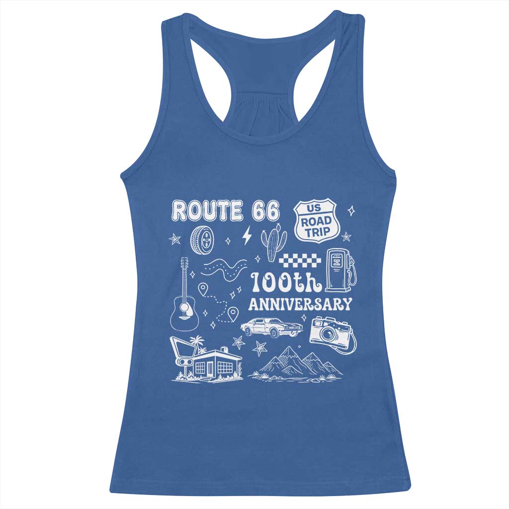Route Highway 66 100th Anniversary Racerback Tank Top The Mother Road Centennial TS12 Royal Blue Print Your Wear