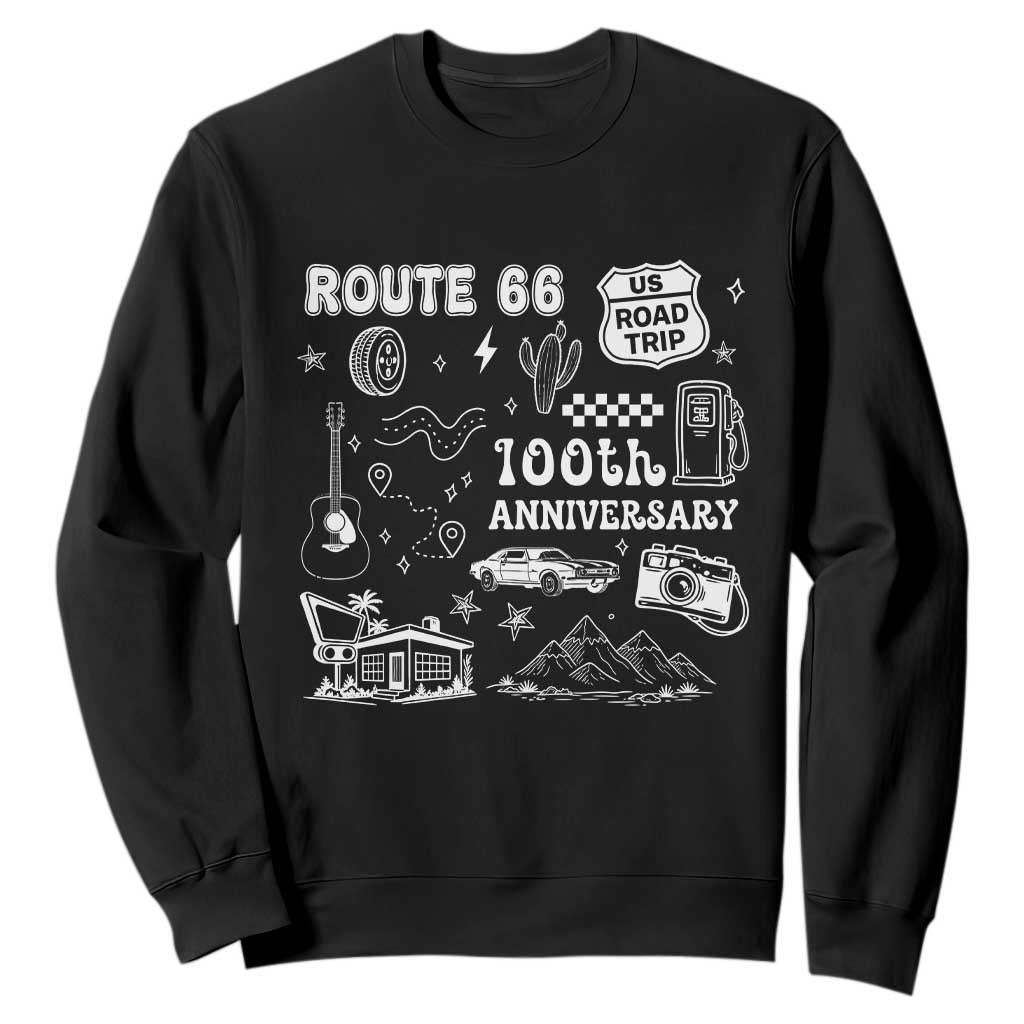 Route Highway 66 100th Anniversary Sweatshirt The Mother Road Centennial TS12 Black Print Your Wear