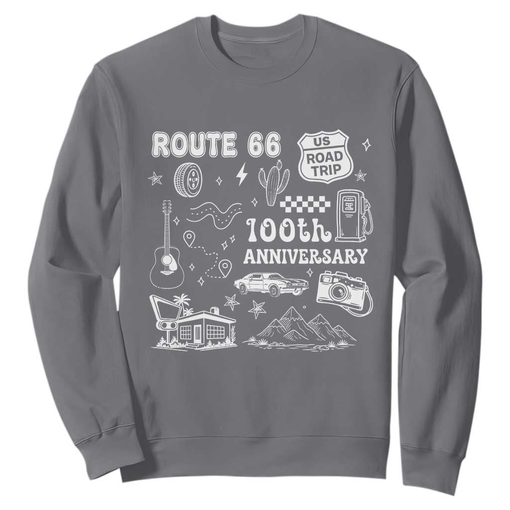 Route Highway 66 100th Anniversary Sweatshirt The Mother Road Centennial TS12 Charcoal Print Your Wear