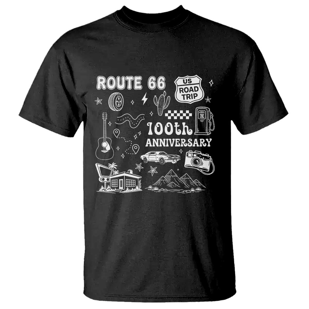 Route Highway 66 100th Anniversary T Shirt The Mother Road Centennial TS12 Black Print Your Wear