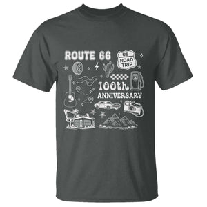 Route Highway 66 100th Anniversary T Shirt The Mother Road Centennial TS12 Dark Heather Print Your Wear
