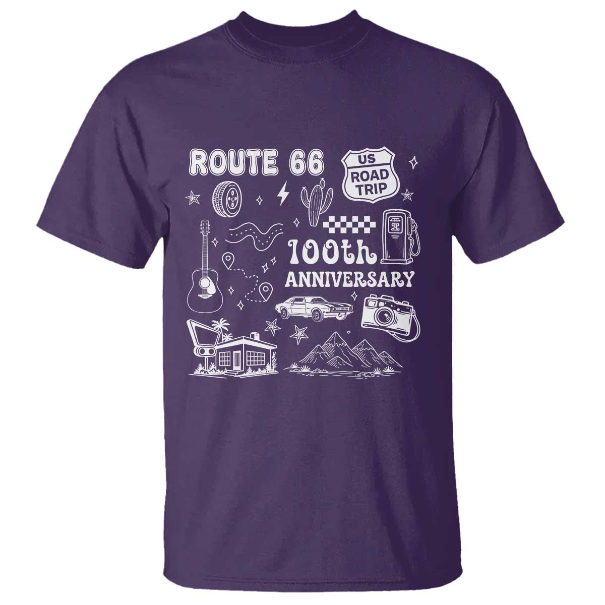 Route Highway 66 100th Anniversary T Shirt The Mother Road Centennial TS12 Purple Print Your Wear