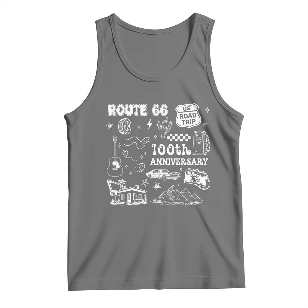 Route Highway 66 100th Anniversary Tank Top The Mother Road Centennial TS12 Black Heather Print Your Wear