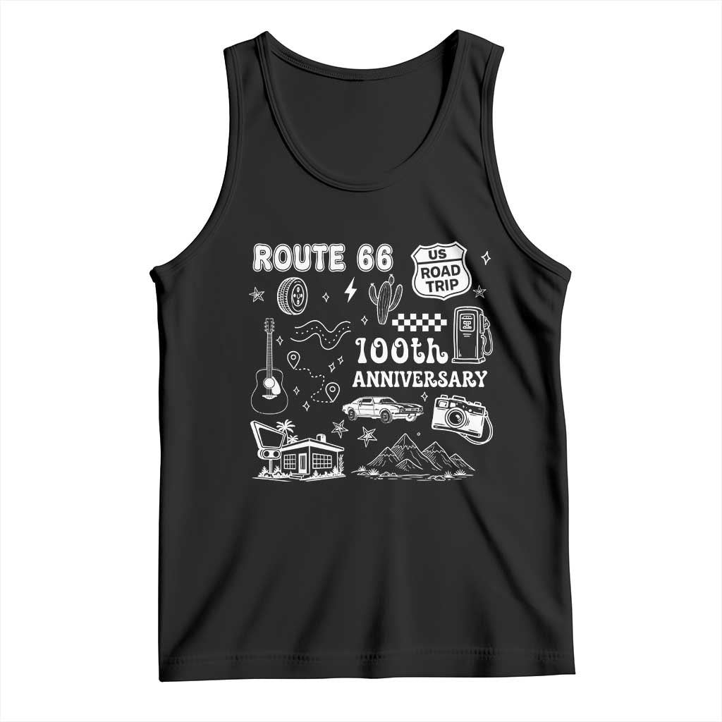 Route Highway 66 100th Anniversary Tank Top The Mother Road Centennial TS12 Black Print Your Wear