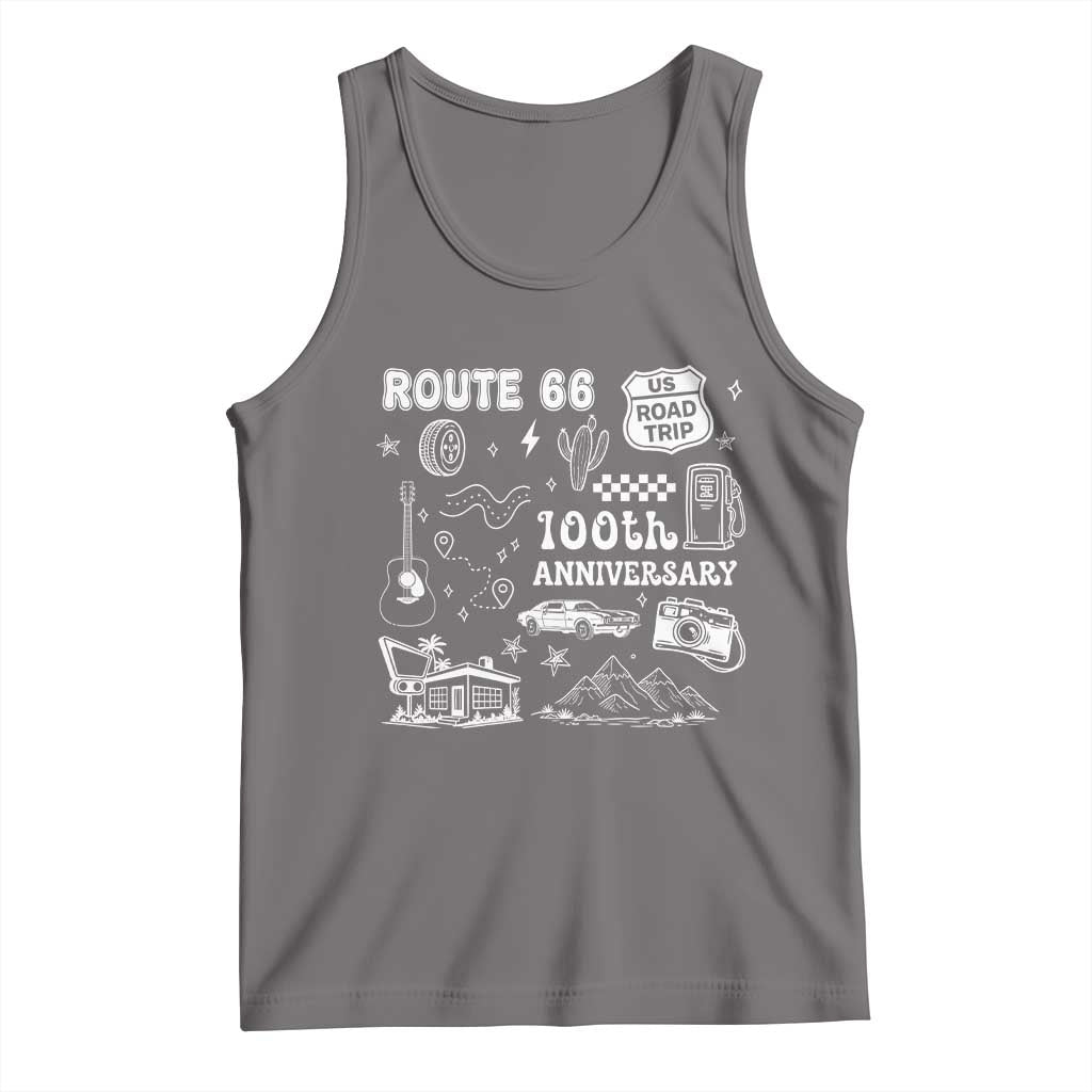 Route Highway 66 100th Anniversary Tank Top The Mother Road Centennial TS12 Deep Heather Print Your Wear