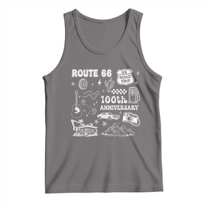 Route Highway 66 100th Anniversary Tank Top The Mother Road Centennial TS12 Deep Heather Print Your Wear
