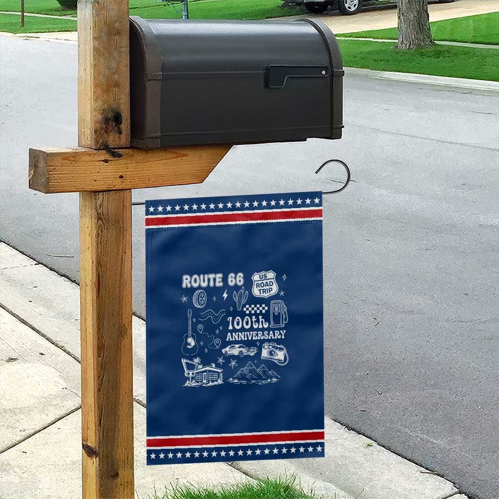 Route Highway 66 100th Anniversary Garden Flag The Mother Road Centennial TS12 Classic Blue Red Print Your Wear
