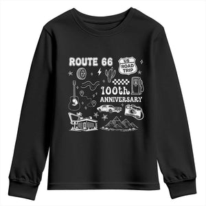 Route Highway 66 100th Anniversary Youth Sweatshirt The Mother Road Centennial TS12 Black Print Your Wear