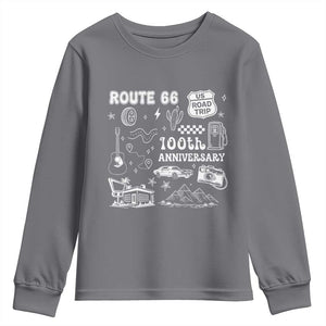 Route Highway 66 100th Anniversary Youth Sweatshirt The Mother Road Centennial TS12 Charcoal Print Your Wear