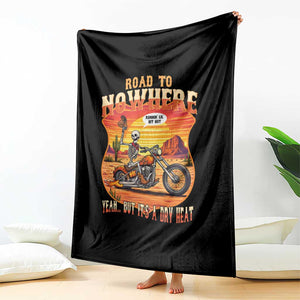 Funny Route Highway 66 Biker Skeleton Throw Blanket Road To Adventure TS12 Print Your Wear
