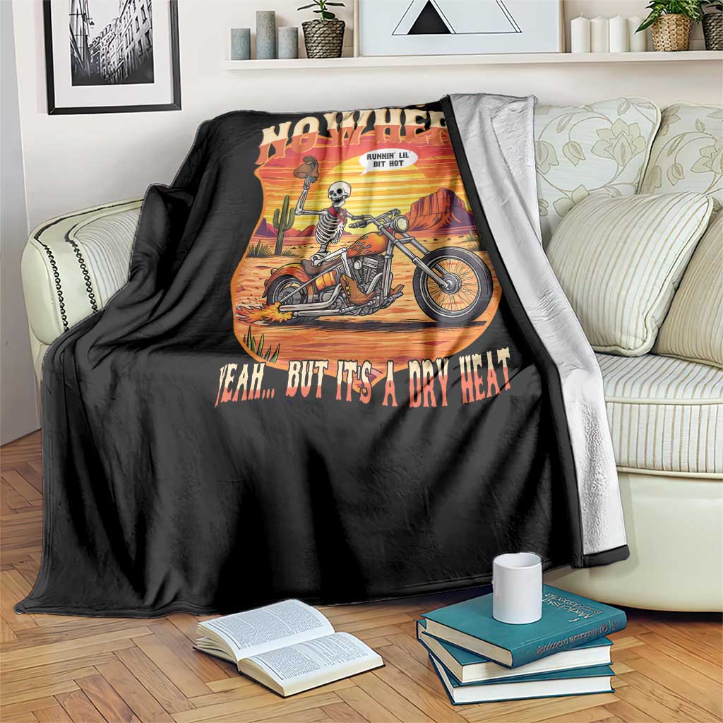 Funny Route Highway 66 Biker Skeleton Throw Blanket Road To Adventure TS12 Print Your Wear