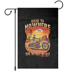 Funny Route Highway 66 Biker Skeleton Garden Flag Road To Adventure TS12 Black Print Your Wear