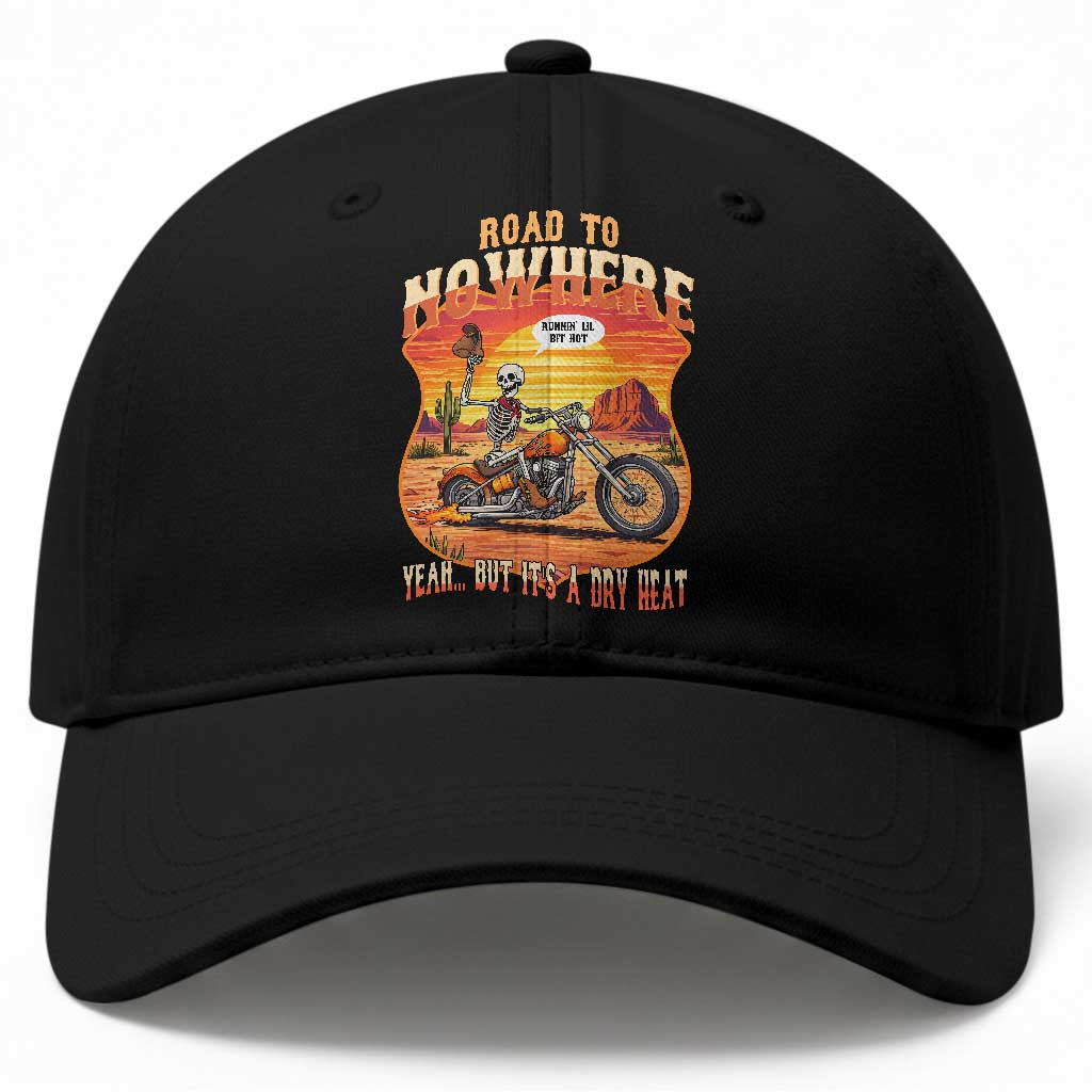 Funny Route Highway 66 Biker Skeleton Baseball Cap Road To Adventure TS12 Print Your Wear