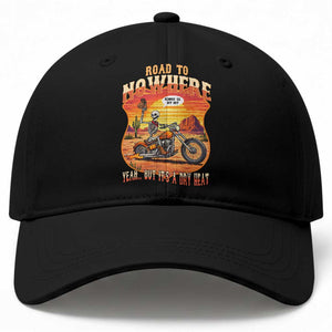 Funny Route Highway 66 Biker Skeleton Baseball Cap Road To Adventure TS12 Print Your Wear
